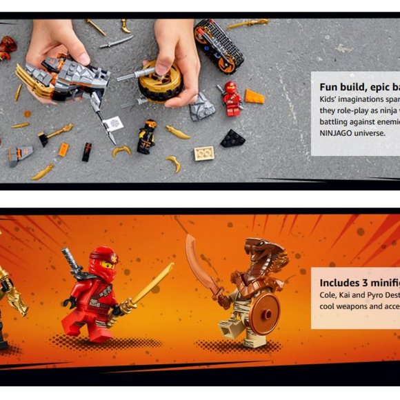 LEGO NINJAGO Cole’s Dirt Bike 70672 Building Toy - Picture 5 of 6